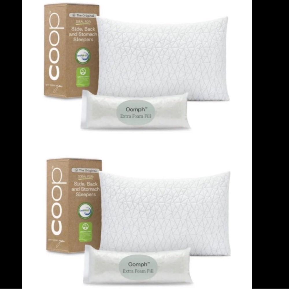 2-PACK Coop Home Goods Original Loft Pillow QUEEN Size Bed Pillows NEW